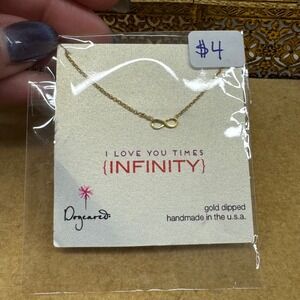 Dogeared Infinity Necklace Gold Dipped Handmade USA 18 Inch Chain Minimalist